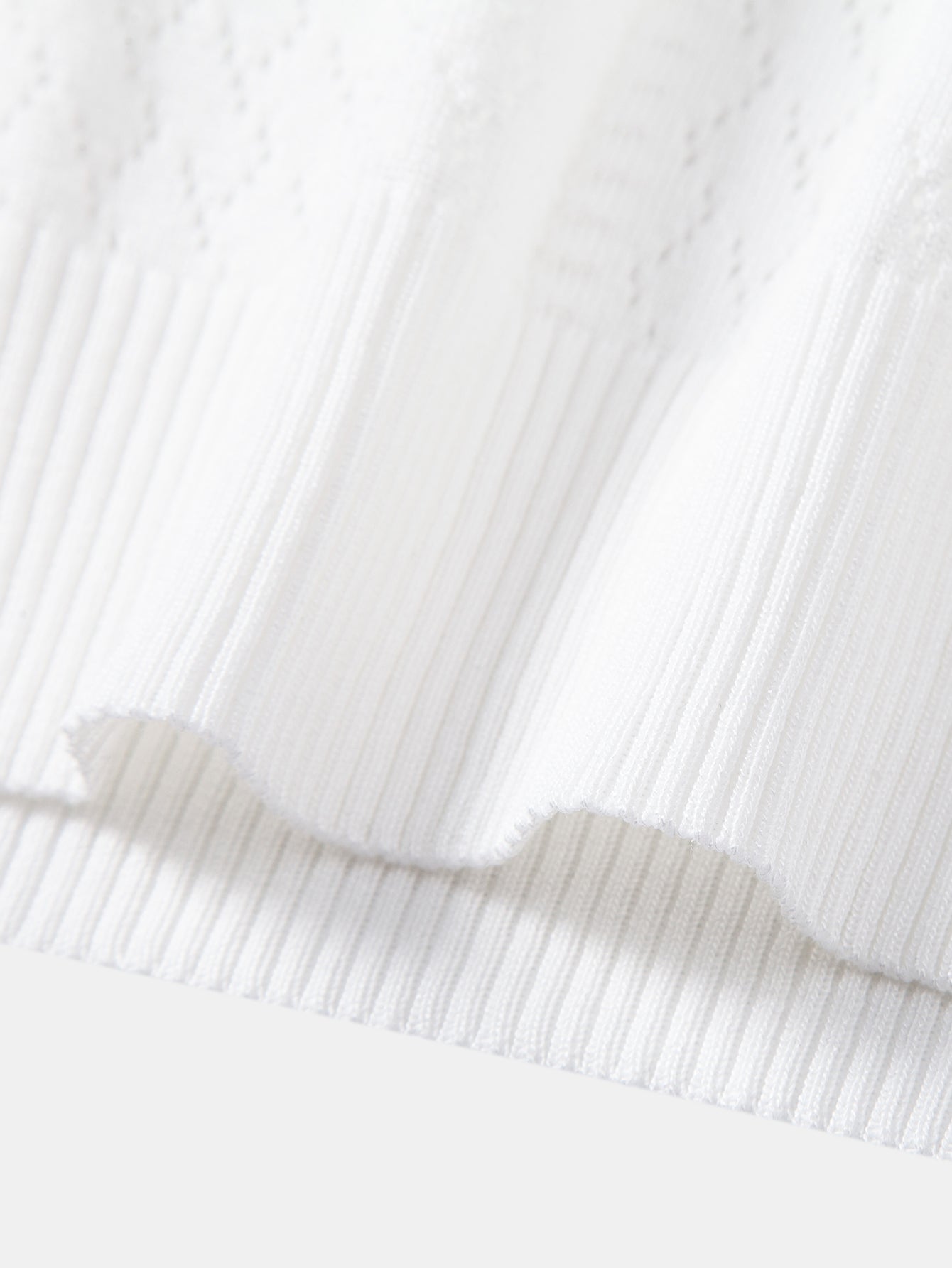 Geometric Jacquard Open Knit Polo & Straight Leg Linen Pants