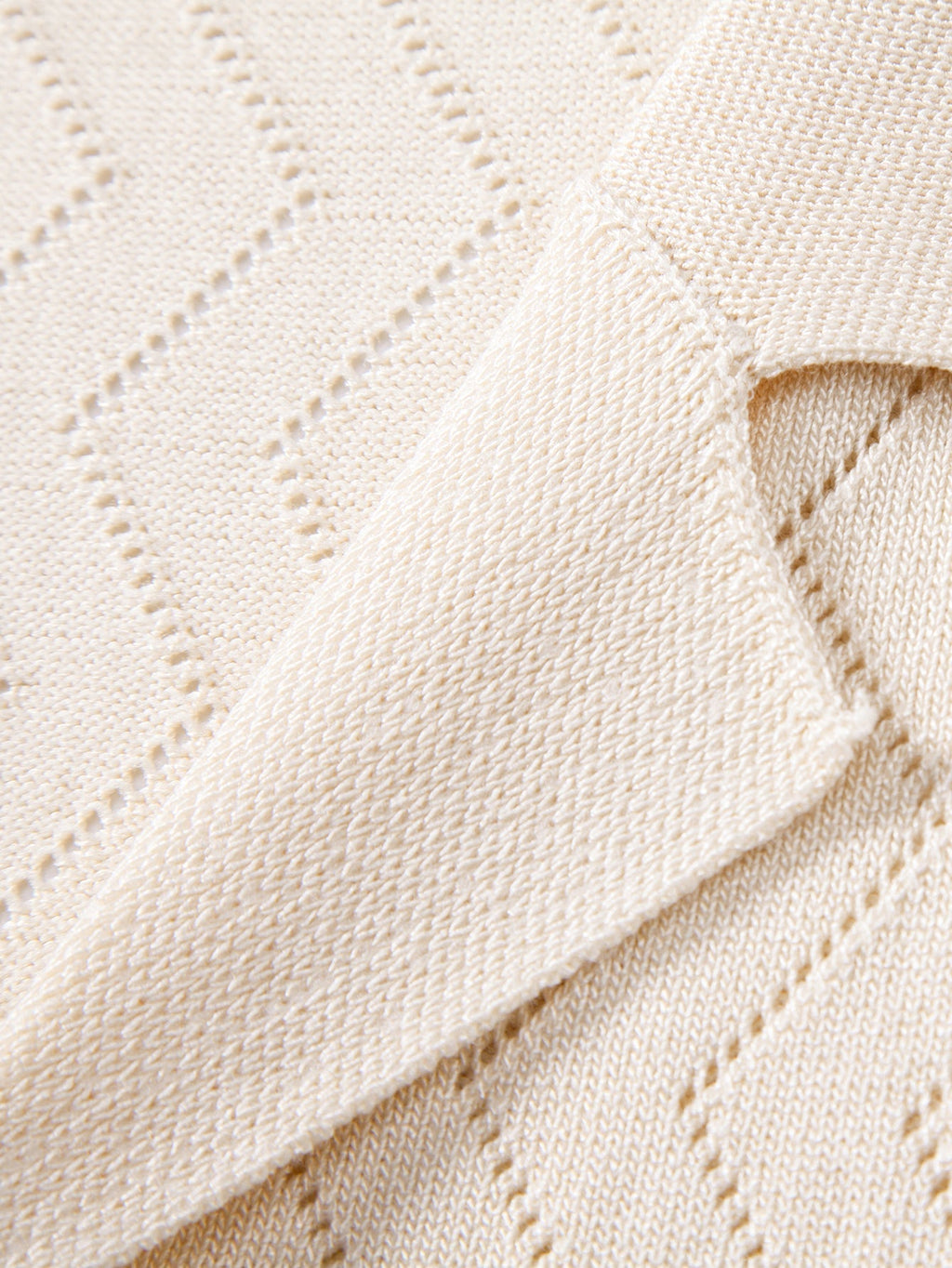 Zig Zag Open Knit Shirt & Straight Leg Linen Pants