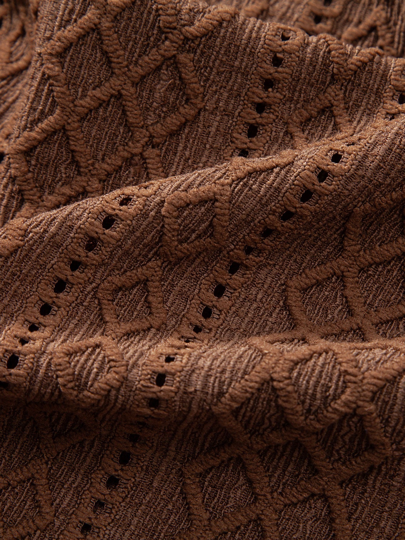 Geometry Rhombus Jacquard Button Up Shirt & Straight Leg Linen Pants
