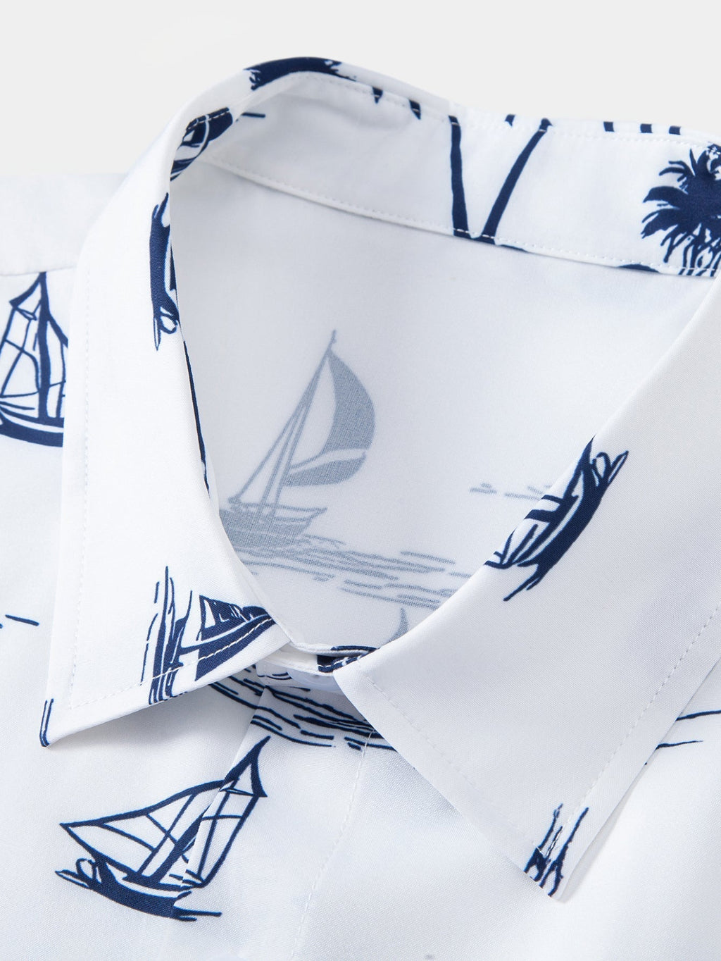 Gradient Island Palm Tree Print Shirt & Swim Shorts