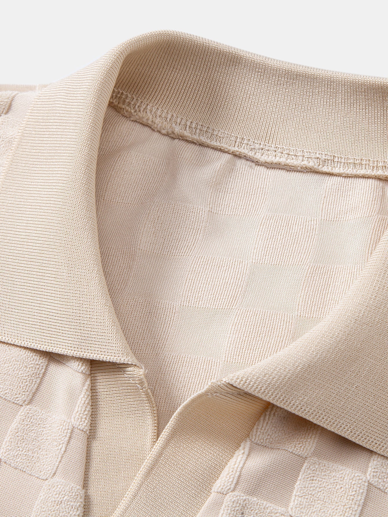Checkerboard V-Neck Knit Polo & Slim Fit Tapered Trousers