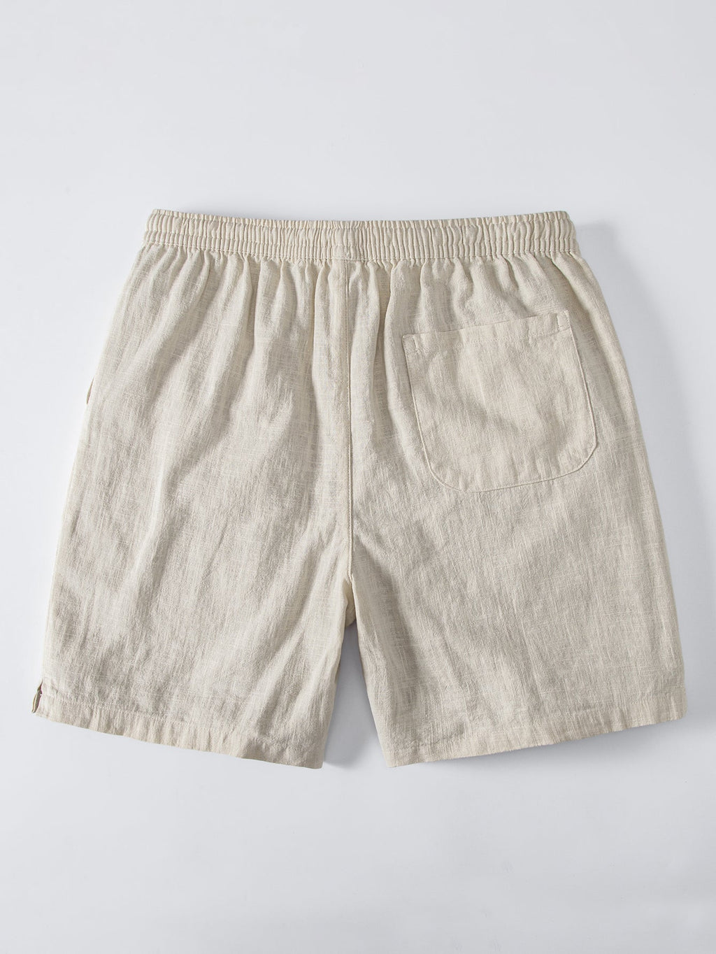 Short Sleeve Linen Look Stand Collar Shirt & Linen Blend Drawstring 7" Shorts