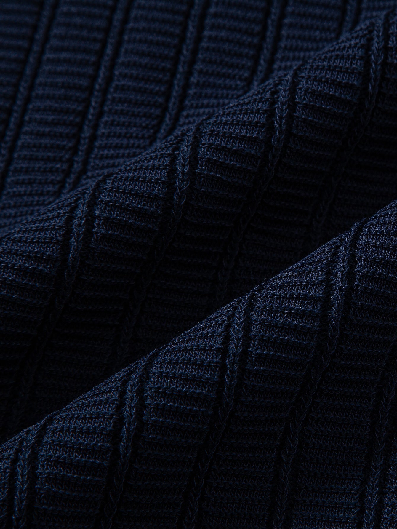 Contrast Textured Johnny Collar Knit Polo & Slim Fit Tapered Trousers