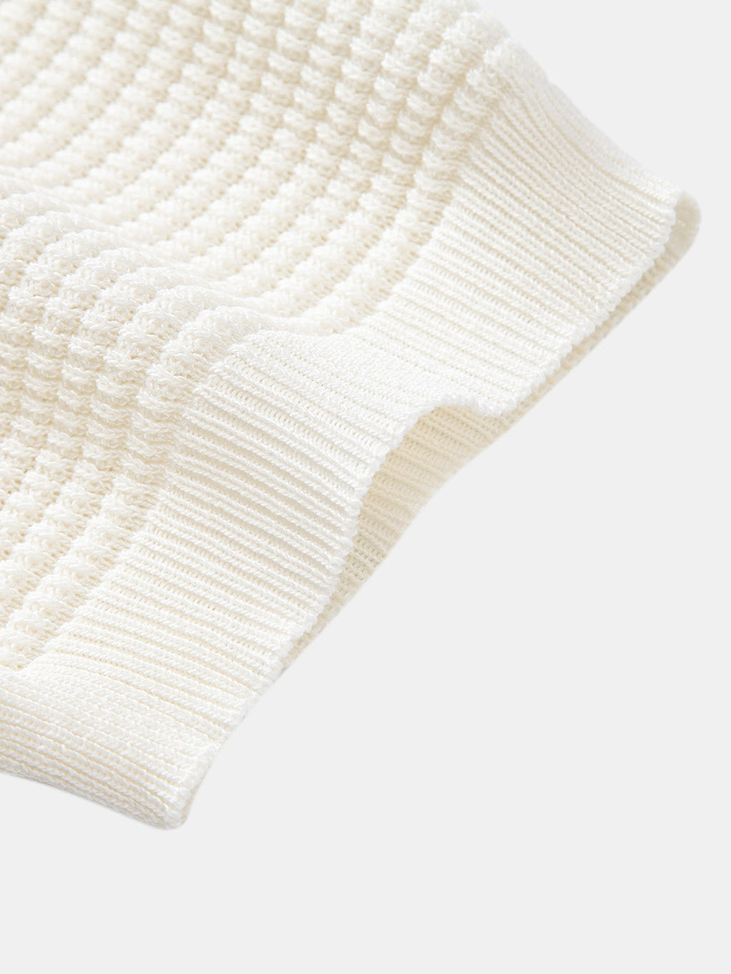 Contrast Waffle Zipper Knit Polo & Slim Fit Tapered Trousers