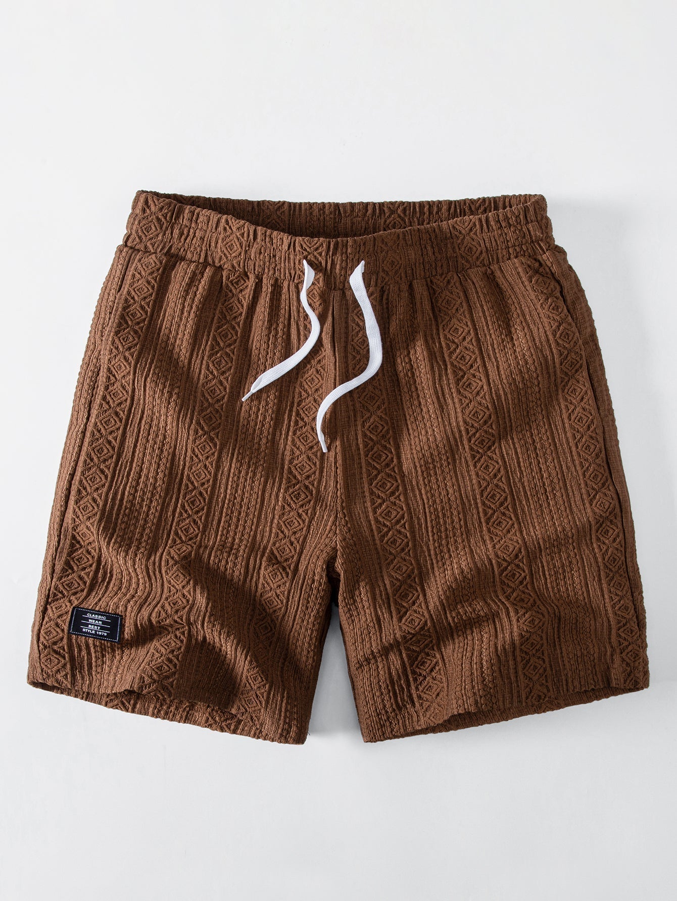 Geometry Jacquard Button Up Shirt & Drawstring 8" Shorts Set