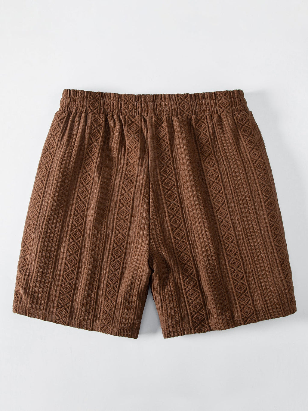 Geometry Jacquard Button Up Shirt & Drawstring 8" Shorts Set