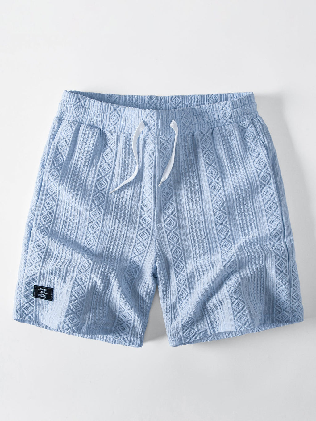 Geometry Jacquard Button Up Shirt & Drawstring 8" Shorts Set