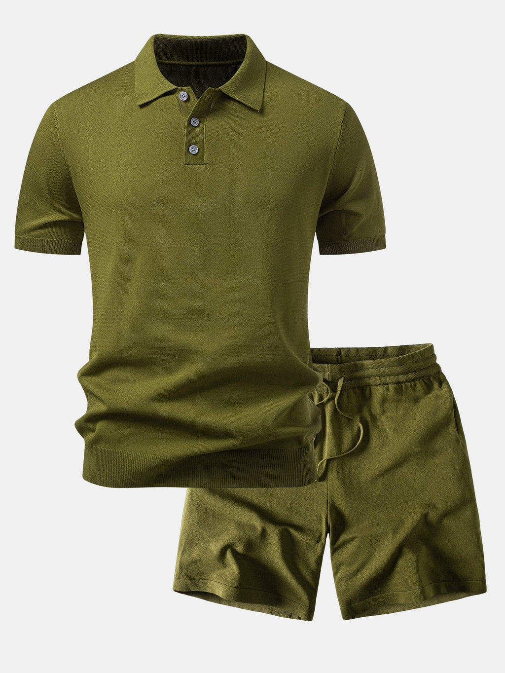 Basic Knit Polo & Knit Shorts