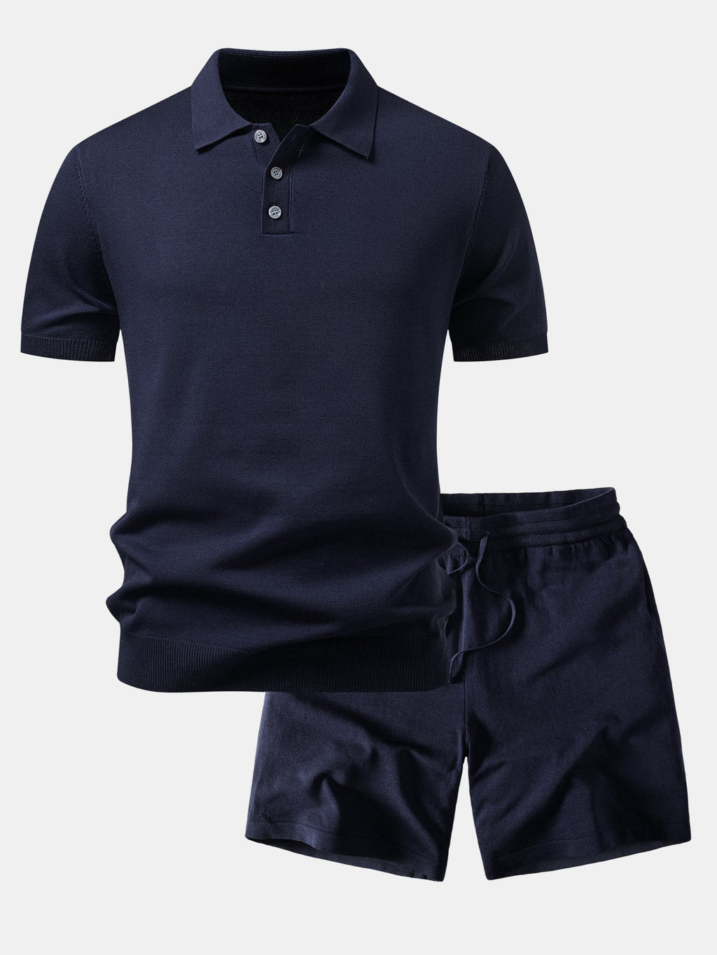 Basic Knit Polo & Knit Shorts