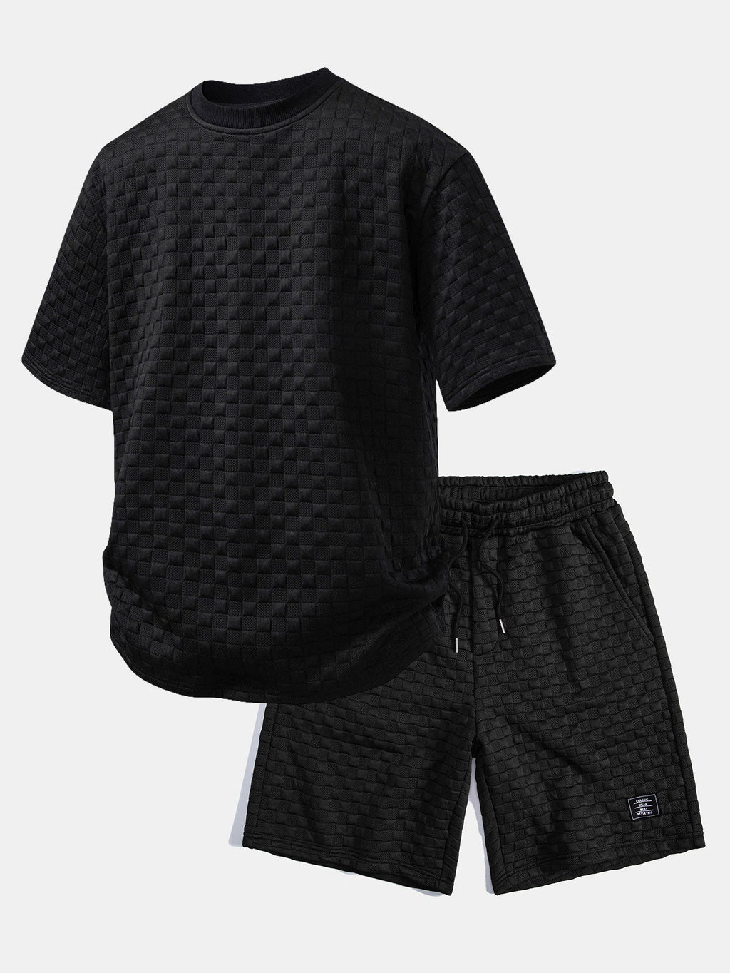 Relax Fit Checkerboard T-Shirt & Checkerboard Jacquard Shorts