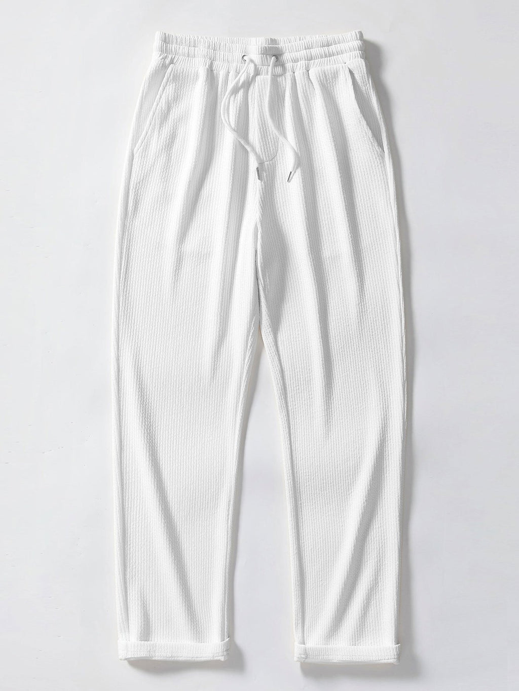 Stripe Button Up Knit Shirt & Straight Leg Ribbed Pants