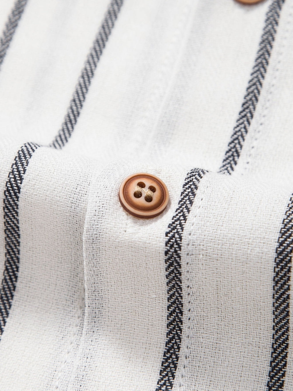 Cotton Blend Striped Button Up Shirt & Crinkle Textured Straight Leg Pants