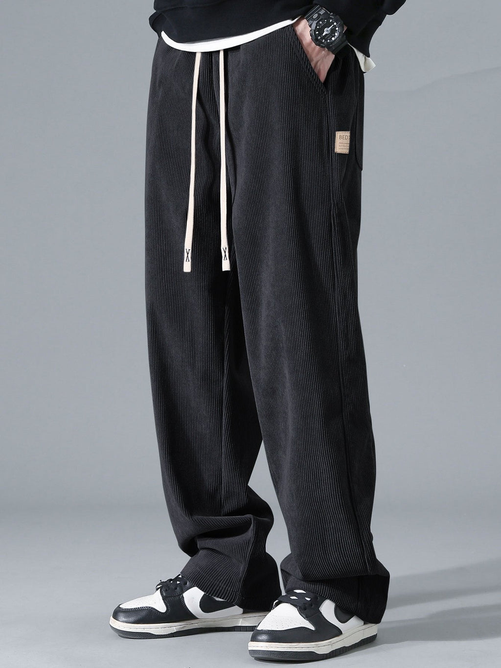 Quarter Zip Corduroy Raglan Sleeve Sweatshirt & Straight Leg Corduroy Pants