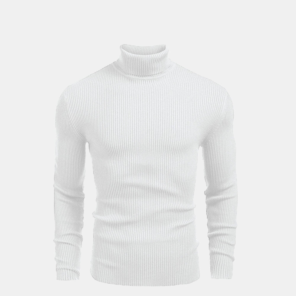 Turtleneck Cable-Knit Wool Sweater