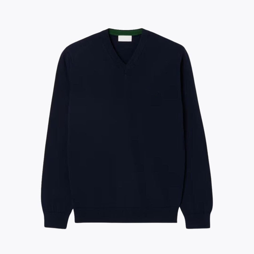 Monochrome Cotton V-Neck Sweater