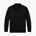 Mesh Long-Sleeve Polo Shirt
