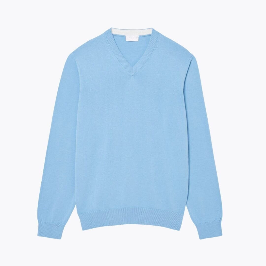 Monochrome Cotton V-Neck Sweater
