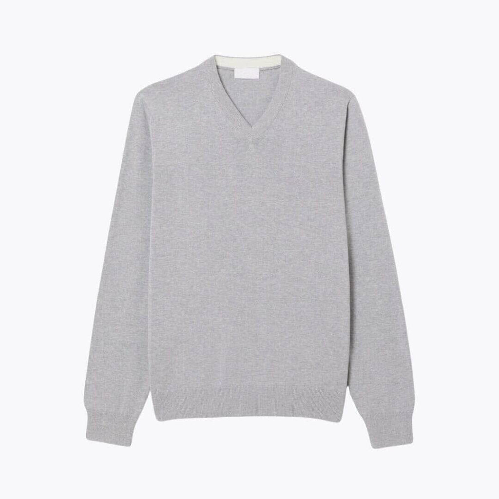 Monochrome Cotton V-Neck Sweater